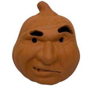 HALLOWEEN Pumpkin Jack-o-lantern Ceramic Mold Snarling Face Not Painted Lantern